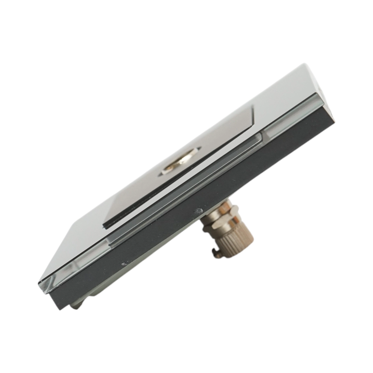 Priza TV neagra 86 x 86 mm cu rama din sticla, conector antena coaxial si montaj incastrat pentru perete [3]