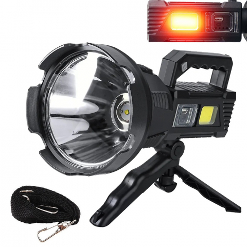 Lanterne pescuit - Proiector de mana, 100W,  XL, portabil cu mini trepied si curea de umar