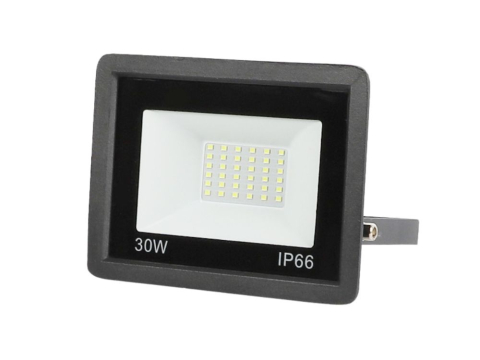 ELECTRONICE - Proiector LED exterior 30W 6000K, lumina rece, impermeabil IP66, iluminat rezidential, curte, gradina, industrial, comercial, negru