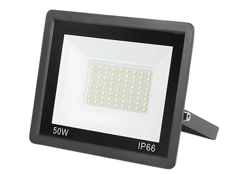 ELECTRONICE - Proiector LED exterior 50W 6000K, lumina rece, impermeabil IP66, iluminat rezidential, curte, gradina, industrial, comercial, negru