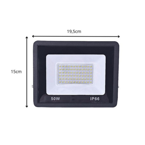 Proiector LED exterior 50W 6000K, lumina rece, impermeabil IP66, iluminat rezidential, curte, gradina, industrial, comercial, negru [8]