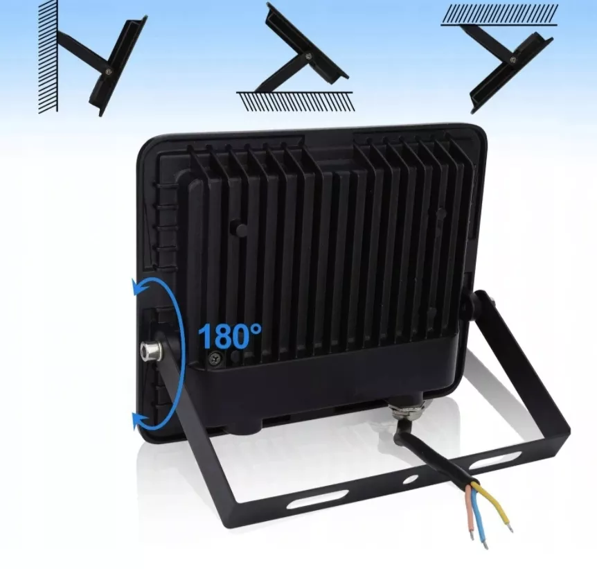 Proiector LED negru 355 x 260 x 35 mm, 300W, 27000 lm, lumina alba rece 6500K, IP66 [2]