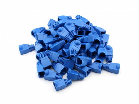 Instrumente LAN - Set 100 bucati manson de protectie albastru pentru mufa UTP, retea RJ45