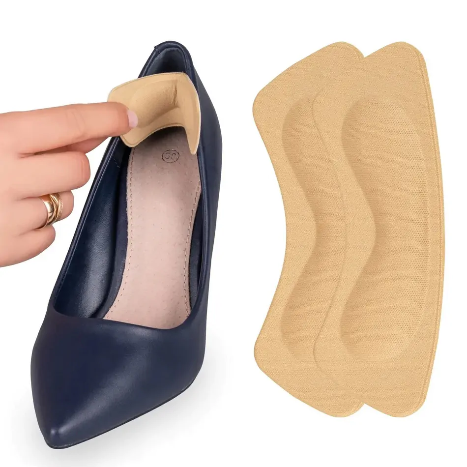 Ustensile îngrijire păr - Protectii calcai bej 10,3 x 3,5 cm autoadezive pentru pantofi, pernite moi antialunecare