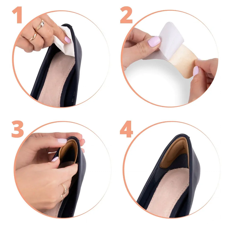 Protectii calcai bej 10,3 x 3,5 cm autoadezive pentru pantofi, pernite moi antialunecare [4]