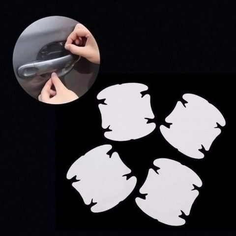 Protectii manere usi auto transparente 85 x 95 mm, set 4 folii autoadezive, folie protectie caroserie, universale, rezistente la zgarieturi [4]
