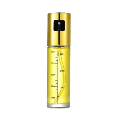 Diverse bucatarie - Pulverizator auriu 100 ml pentru ulei si otet, recipient gradat din sticla