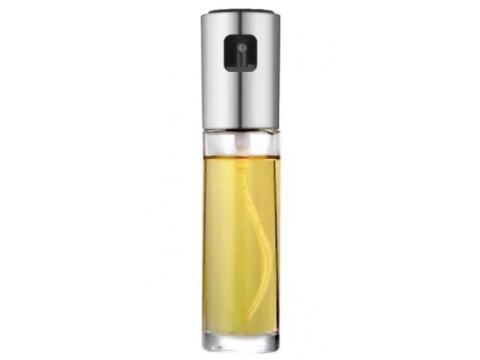 Pulverizator spray pentru ulei, otet, reutilizabil, din sticla/otel inoxidabil, capacitate 100 ml, 18 x 4 cm, argintiu [17]