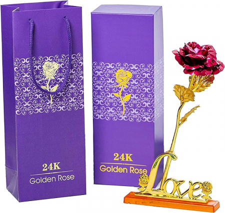Punga cadou special dedicata pentru trandafirii suflati cu aur de 24K [3]