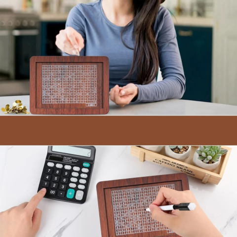 Pusculita din lemn, economisire bani, 2000 euro, pentru copii si adulti, 17.5 x 12.7 x 6.5 cm, maro [8]