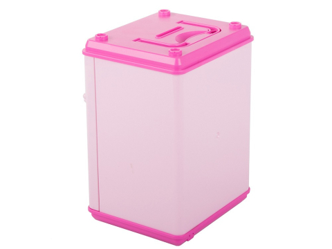 Pusculita pentru copii, tip seif, cu cod PIN, plastic, 18.5 x 13 x 11 cm, roz [8]