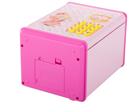 Pusculita pentru copii, tip seif, cu cod PIN, plastic, 18.5 x 13 x 11 cm, roz [7]