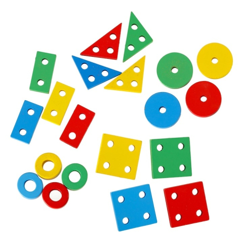 Puzzle din lemn cu locomotiva si 2 vagoane, blocuri colorate pentru invatarea formelor si culorilor, jucarie educativa pentru copii 3+, dezvoltare logica si dexteritate [4]