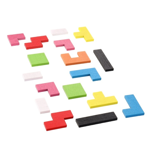 Puzzle Montessori multicolor 37 piese din lemn, 3D, joc educativ 3 in 1 pentru dezvoltarea logicii, creativitatii si coordonarii, 3 ani+ [5]
