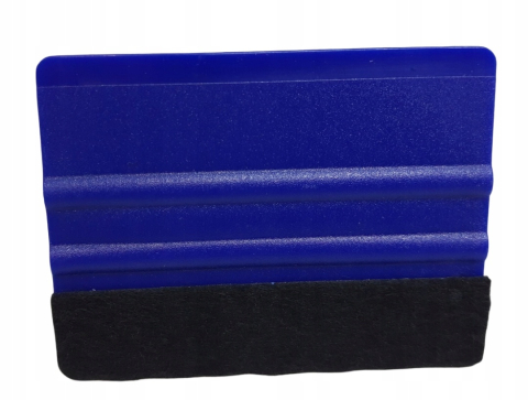 ARTICOLE AUTO - Racleta pentru folie autocolanta, aplicare uniforma, fara zgarieturi, plastic/pasla, 7 x 10 cm, universala, albastru