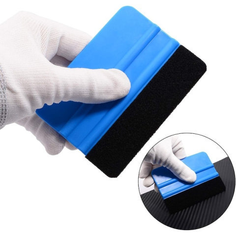 Racleta pentru folie autocolanta, aplicare uniforma, fara zgarieturi, plastic/pasla, 7 x 10 cm, universala, albastru [1]