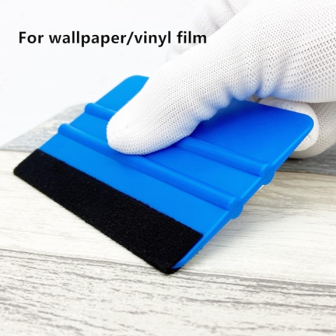 Racleta pentru folie autocolanta, aplicare uniforma, fara zgarieturi, plastic/pasla, 7 x 10 cm, universala, albastru [6]