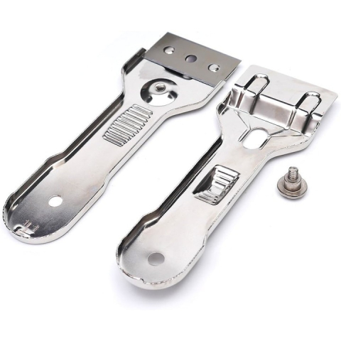 Racleta pentru plita ceramica si inductie, din plastic si otel, 14x4.5 cm, argintiu – accesoriu esential pentru curatarea suprafetelor delicate [1]