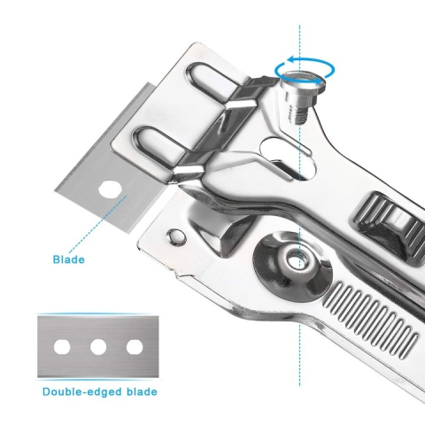 Racleta pentru plita ceramica si inductie, din plastic si otel, 14x4.5 cm, argintiu – accesoriu esential pentru curatarea suprafetelor delicate [8]