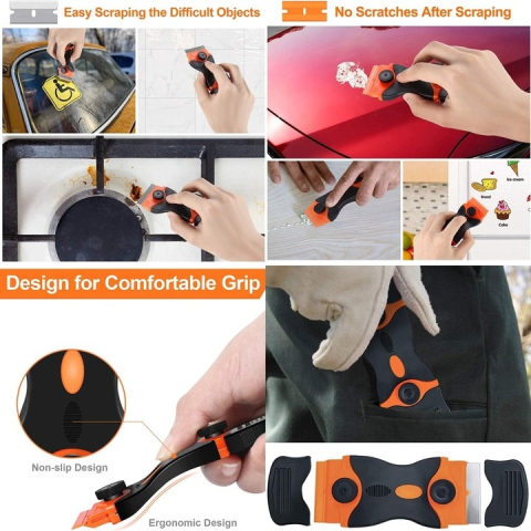 Racleta pentru suprafete ceramice si sticla, lama metalica, maner ergonomic, 10.5 x 4.7 cm [7]