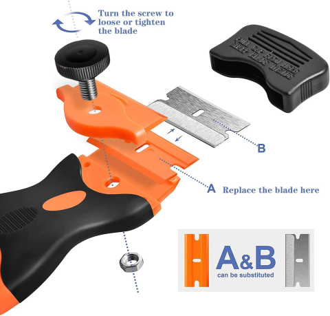 Racleta pentru suprafete ceramice si sticla, lama metalica, maner ergonomic, 10.5 x 4.7 cm [4]