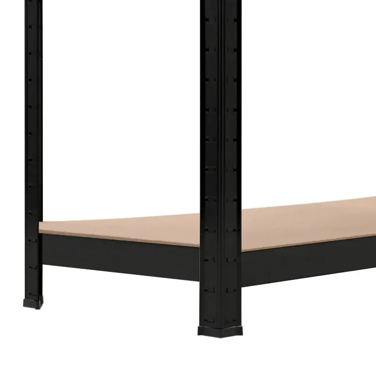 Raft metalic negru 150 x 75 x 30 cm, 5 polite MDF, capacitate 750 kg, 150 kg pe raft [7]
