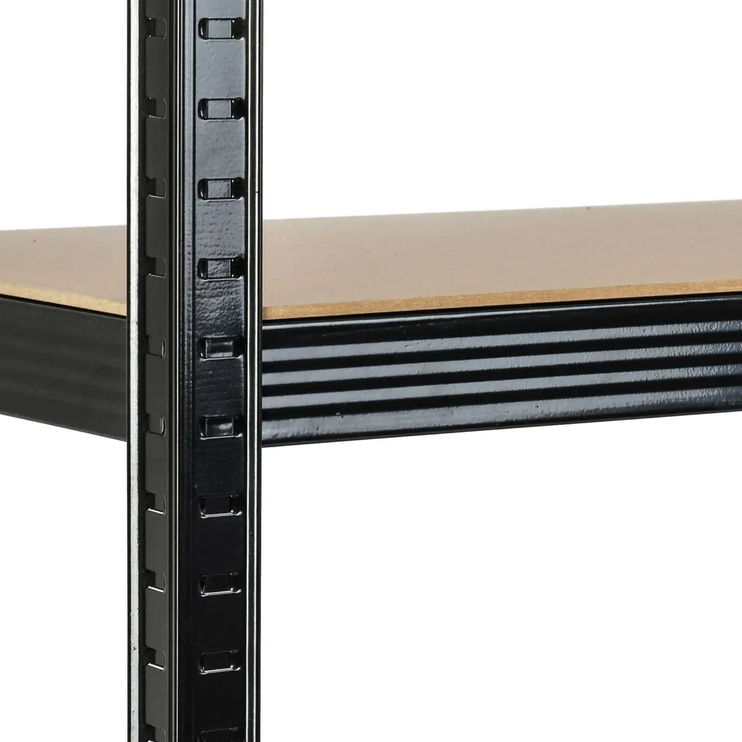 Raft metalic negru 150 x 75 x 30 cm, 5 polite MDF, capacitate 750 kg, 150 kg pe raft [4]