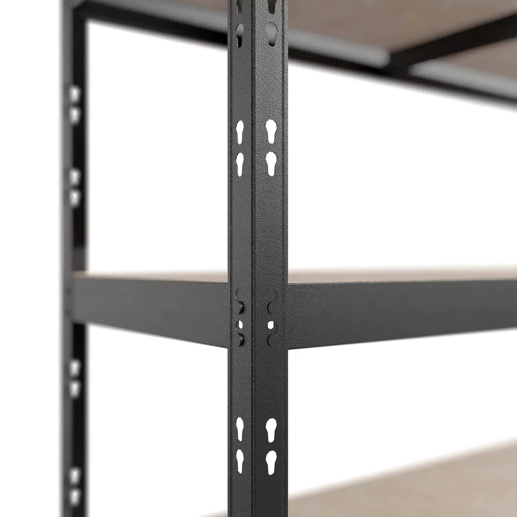 Raft metalic negru 180 x 180 x 60 cm cu 4 polite MDF, sarcina 1200 kg [2]