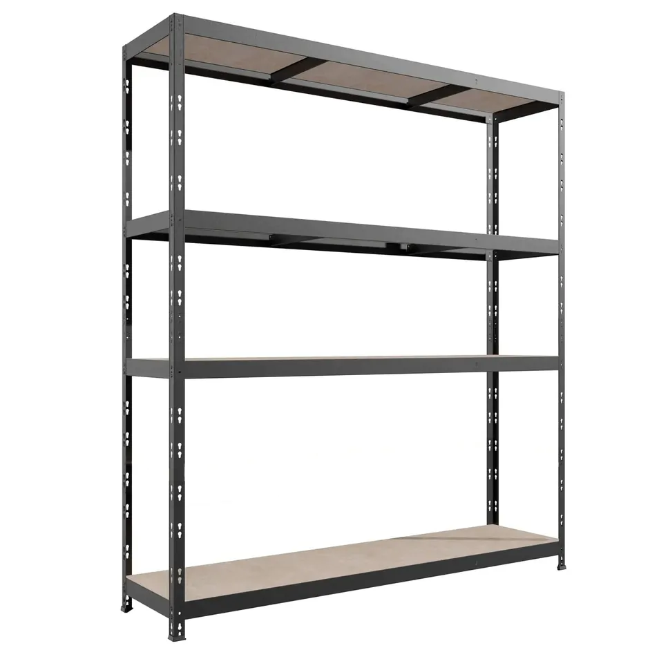Raft metalic negru 180 x 180 x 60 cm cu 4 polite MDF, sarcina 1200 kg [3]