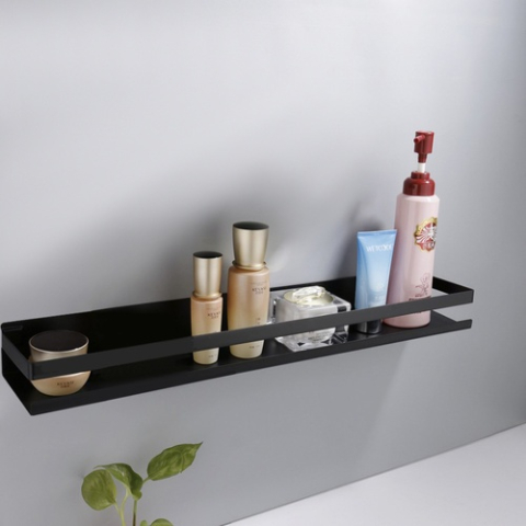 Raft pentru baie si bucatarie, otel inoxidabil, etajera universala, 50 x 10.5 x 6 cm, negru [9]