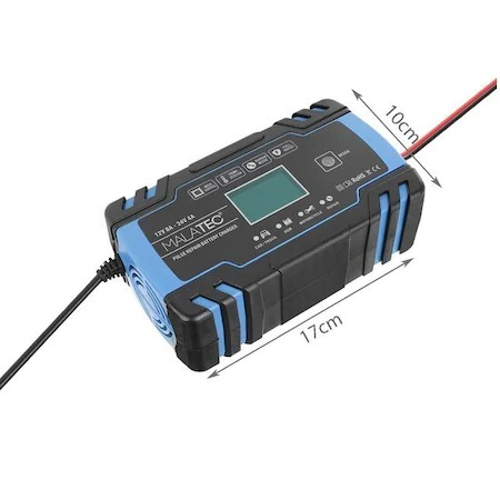 Redresor auto M cu afisare LED pentru baterii 12V-8A, 24V-4A, cabluri incluse [2]