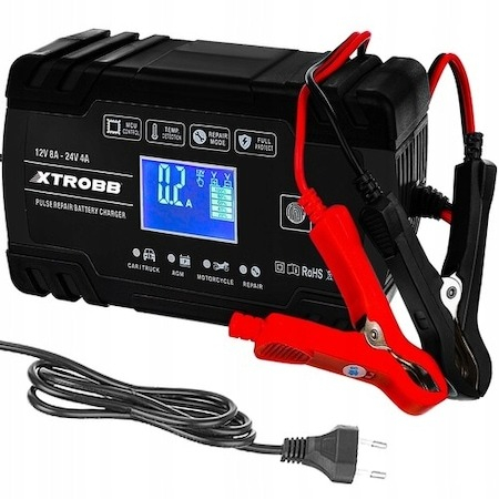 Redresoare auto - Redresor auto multifunctional 12V/8A - 24V/4A, tensiune 100-240V, Negru