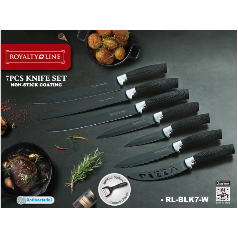 Set 7 cutite profesionale de bucatarie,,otel inoxidabil + peeler,depozitate in cutie [2]
