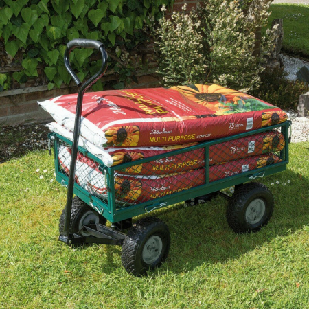 Carucior de gradina cu laterale rabatabile sarcina max 250 kg + husa textil [5]
