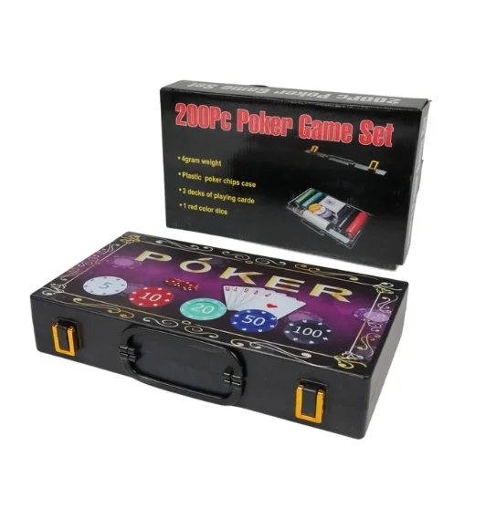 RESIGILAT - Joc Poker cu servieta din plastic inclusa, 200 jetoane ( lipsa ambalaj original + servieta putin crapata ) [1]