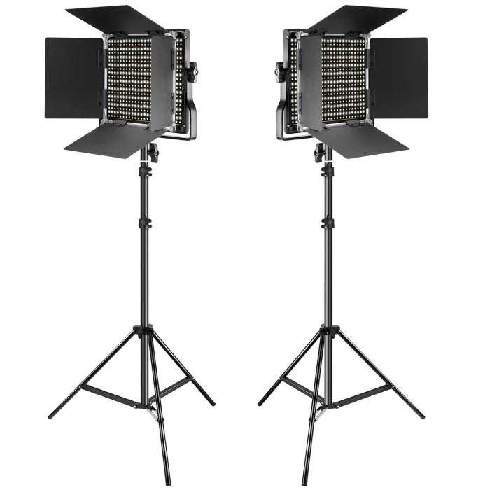 RESIGILAT - Kit 2 Panouri Neewer Bi Color 660 LED, trepiezi reglabili 200 cm, gentute transport incluse [6]