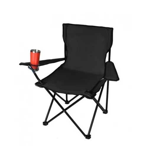 RESIGILAT - Scaun pliabil pentru camping,pescuit,din metal,sarcina maxima 120 kg - Negru [7]