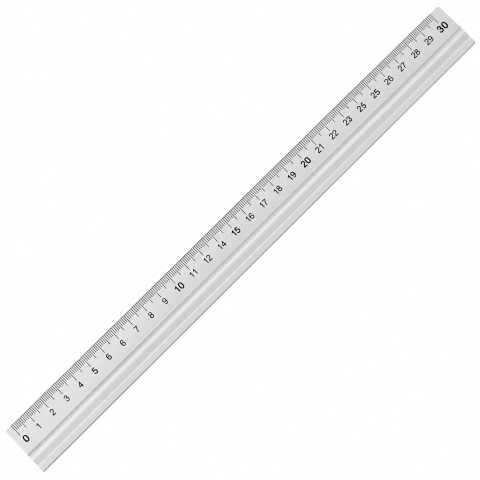 Diverse accesorii papetarie - Rigla metalica din aluminiu 30 cm, argintie, gradatie dubla centimetri si inch, pentru scoala, birou si desen tehnic