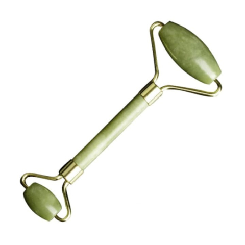 ELECTRONICE - Rola de jad pentru ingrijirea pielii, rola dubla din piatra naturala de jad, masaj facial si corporal, lifting, drenaj limfatic si relaxare