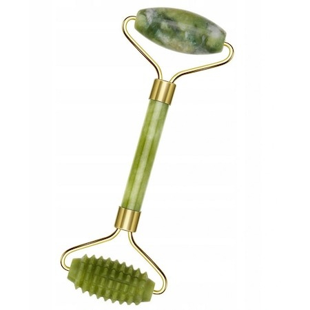 Ustensile îngrijire față - Rola Jade cu un capat abraziv si pentru o piele fina - Verde