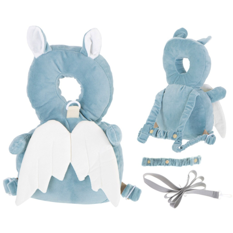 Rucsac cu ham de siguranta, pentru copii,  invatarea mersului, model liliac, poliester,  30 x 20 x 4 cm, albastru [6]