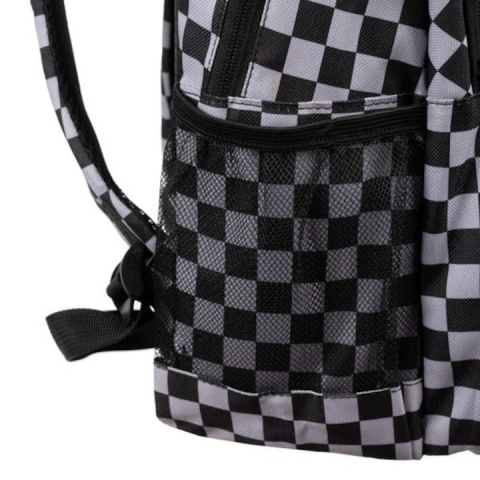 Ghiozdan rucsac cu model in carouri, 22l, negru, cu sac pentru incaltaminte [1]