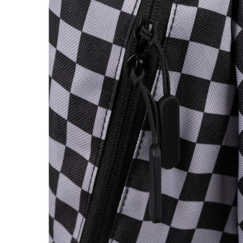 Ghiozdan rucsac cu model in carouri, 22l, negru, cu sac pentru incaltaminte [2]