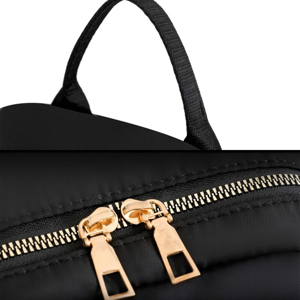 Rucsac dama negru 32 x 27 x 12 cm, format A4, model matlasat, 2 compartimente, 5 buzunare [3]