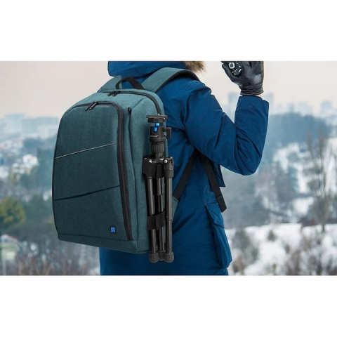 Rucsac pentru camera, echipament foto, impermeabil, 43 x 30 x 19.5 cm, albastru/portocaliu [4]