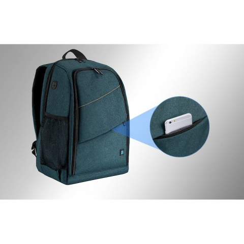 Rucsac pentru camera, echipament foto, impermeabil, 43 x 30 x 19.5 cm, albastru/portocaliu [3]