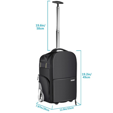 Rucsac troler foto profesional 2in1, material anti soc, 49x33x20 cm, maner troller detasabil 50 cm - Neewer [4]
