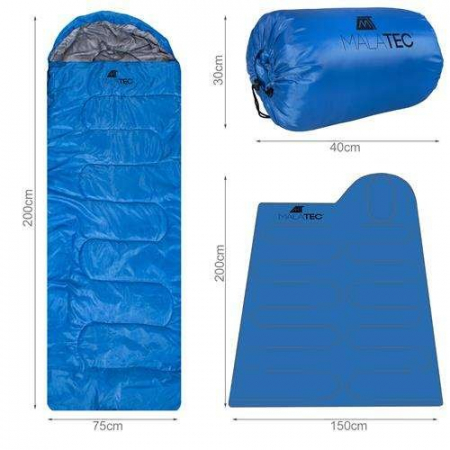Sac de dormit pentru camping,200x75 cm,fibra si poliester impermeabil,calduros [1]