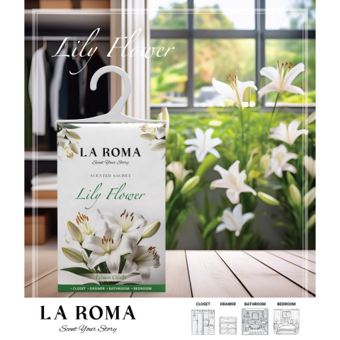 Saculet parfumat Crin (Lilium Flower), 1 bucata, aroma florala proaspata si eleganta, ideal pentru dulap, sertar, bagaj sau masina [1]