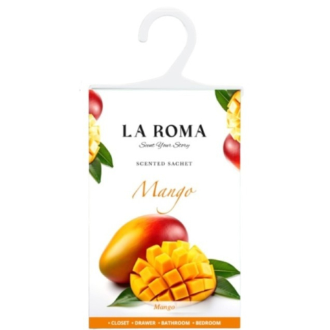 Odorizante - Saculet parfumat pentru dulap si sifonier, Mango, 26 g – aroma tropicala intensa, ideal pentru haine, sertare, masina sau bagaje